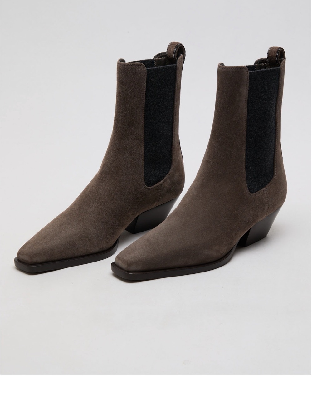 Brunello Cucinelli Brown Suede Chelsea Ankle Boot